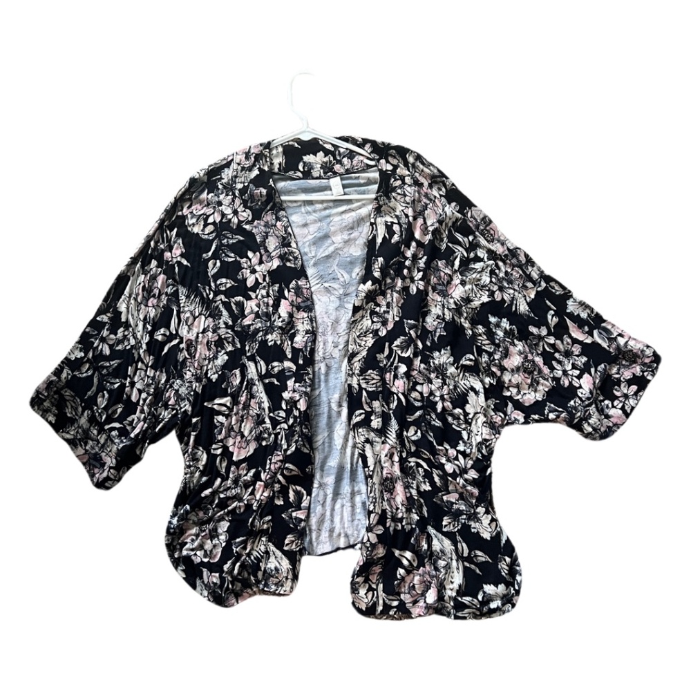 Cozy Oversized Cato Cardigan - Soft Pink, Cream & Black, 1X